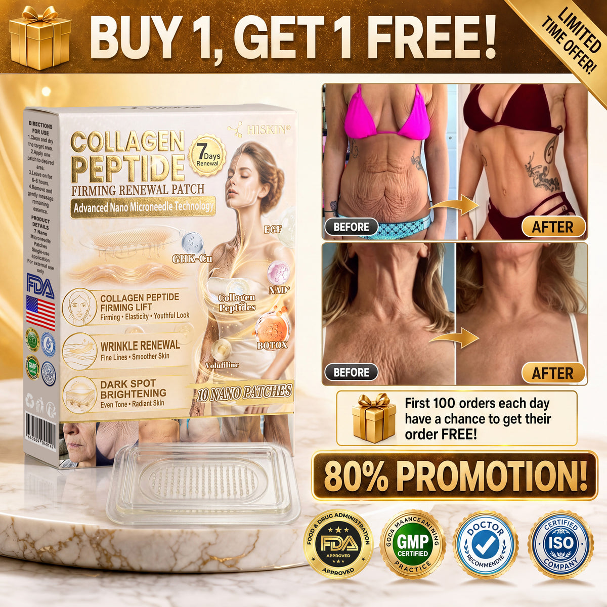 𝐇𝐈𝐒𝐊𝐈𝐍® 𝐂𝐎𝐋𝐋𝐀𝐆𝐄𝐍 𝐏𝐄𝐏𝐓𝐈𝐃𝐄 𝐅𝐈𝐑𝐌𝐈𝐍𝐆 𝐑𝐄𝐍𝐄𝐖𝐀𝐋 𝐏𝐀𝐓𝐂𝐇- 𝐀𝐧𝐭𝐢-𝐚𝐠𝐢𝐧𝐠, 𝐇𝐲𝐝𝐫𝐚𝐭𝐢𝐧𝐠, 𝐒𝐤𝐢𝐧 𝐅𝐢𝐫𝐦𝐢𝐧𝐠 & 𝐋𝐢𝐟𝐭𝐢𝐧𝐠, 𝐒𝐤𝐢𝐧 𝐑𝐞𝐩𝐚𝐢𝐫, 𝐄𝐯𝐞𝐧 𝐓𝐨𝐧𝐞, 𝐀𝐜𝐧𝐞 𝐚𝐧𝐝 𝐃𝐚𝐫𝐤 𝐒𝐩𝐨𝐭 𝐓𝐫𝐞𝐚𝐭𝐦𝐞𝐧𝐭, 𝐖𝐚𝐫𝐭 𝐚𝐧𝐝 𝐌𝐨𝐥𝐞 𝐑𝐞𝐦𝐨𝐯𝐚𝐥, 𝐚𝐧𝐝 𝐏𝐬𝐨𝐫𝐢𝐚𝐬𝐢𝐬 𝐑𝐞𝐥𝐢𝐞𝐟.